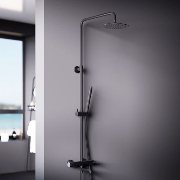 Душевая система со смесителем Damixa Scandinavian Pure 936740300 монтаж настенная без термостата черный