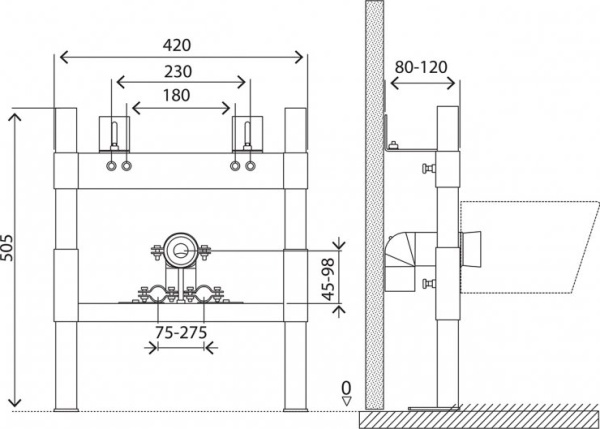 Инсталляция для подвесного биде BelBagno  BB024-BD 
