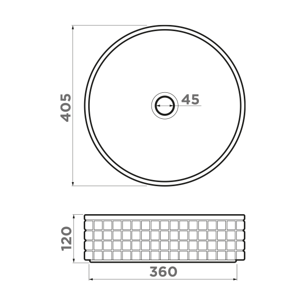 Раковина накладная круглая Omoikiri Akira 4972073 керамика цвет черный