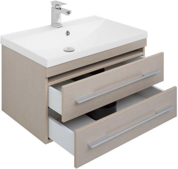 Раковина мебельная прямоугольная Aquanet Нота NEW 00204118 литьевой мрамор цвет белый