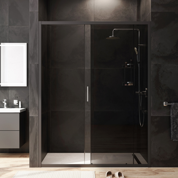 Душевая дверь Am.Pm Gem W90G-150-1-195BG 150 см стекла тонированные прозрачные, профиль черный