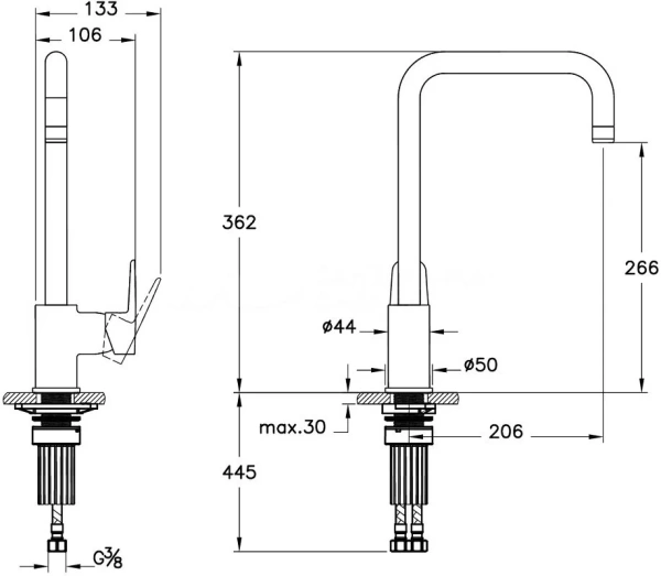 Смеситель для кухни VitrA Flow Soft A43426EXP без подключения к фильтру хром