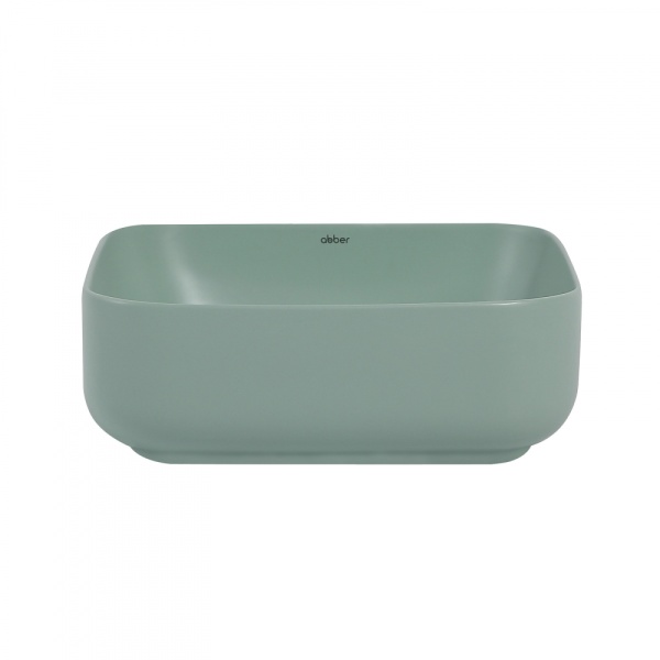 Раковина накладная квадратная  Abber Rechteck AC2211MCG фаянс цвет светло-зеленый матовый