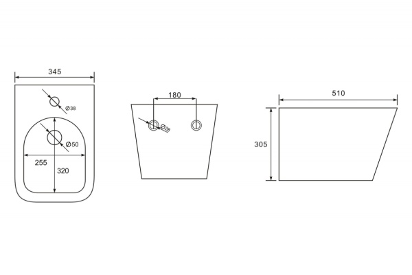 Биде подвесное Abber Rechteck AC1250