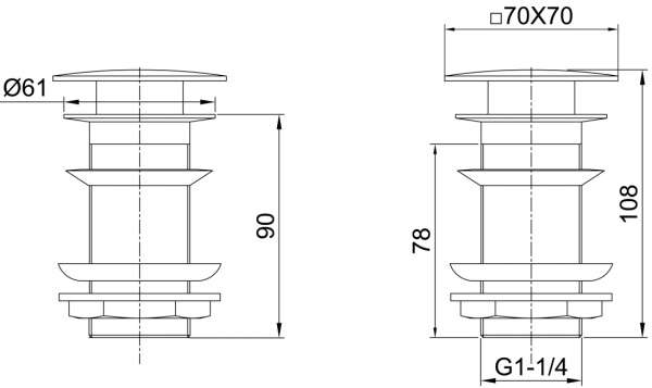 Донный клапан без перелива Allen Brau Infinity 5.21025-00 латунь хром