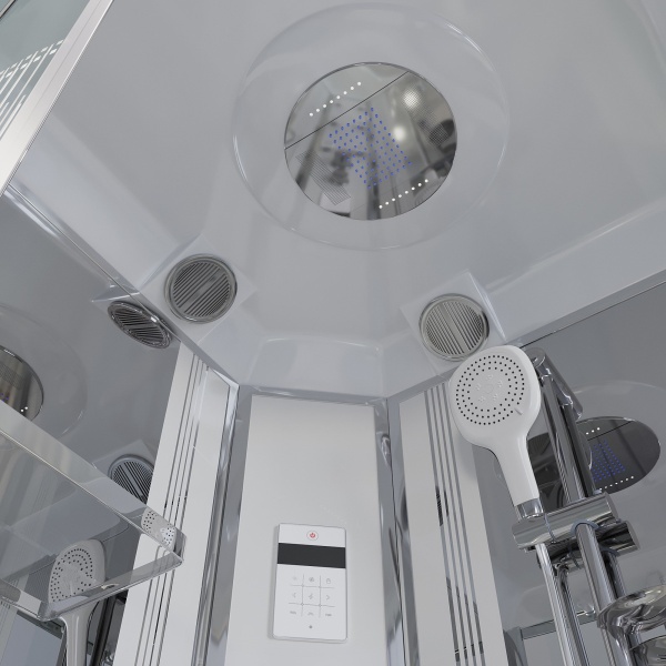 Душевая кабина с крышей Niagara Ultra NG-701-01 четверть круга  90x90 стекла прозрачные с узором, профиль хром