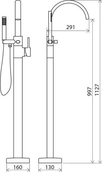 Смеситель для ванны Ravak Freedom X070059 напольный 
без термостата хром