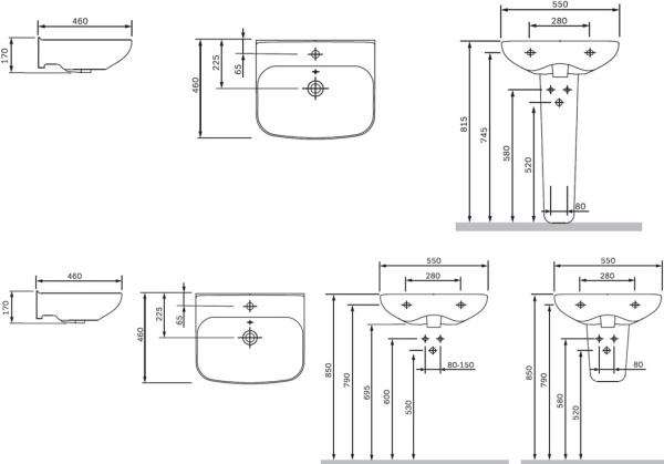 Раковина Am.Pm Like C804221WH подвесная цвет белый