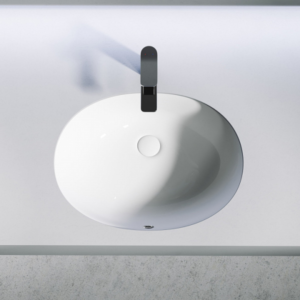 Раковина встраиваемая снизу овальная Ceramica Nova Element CN6076 фарфор цвет белый
