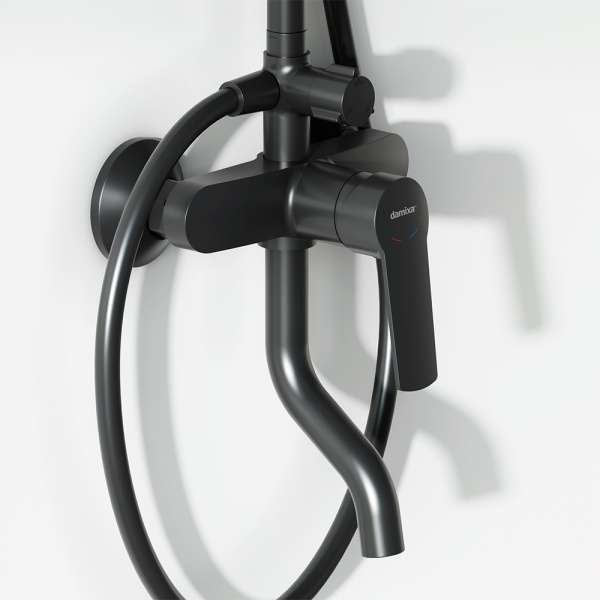 Душевая система со смесителем Damixa Jupiter 977740300 монтаж настенная без термостата черный