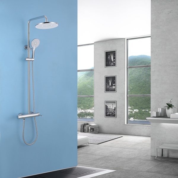 Душевая система со смесителем Abber Emotion AF8816 монтаж настенная без термостата хром