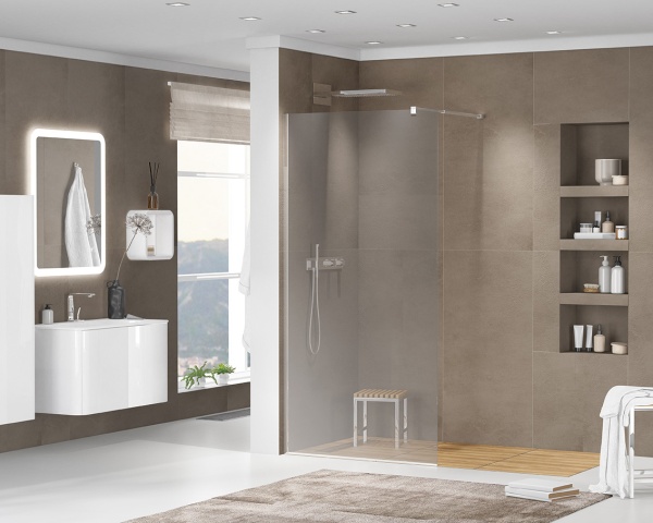 Душевая перегородка Cezares Liberta LIBERTA-L-1-100-GR-Cr 100 см, стекла тонированные, профиль хром