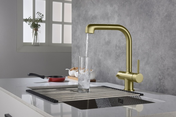 Смеситель для кухни Timo Saona 2346/17FL с подключением к фильтру матовое золото