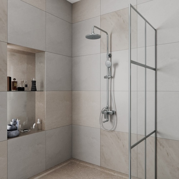 Душевая система со смесителем D&K Bayern.Furth DA1523701B18 монтаж настенная без термостата хром