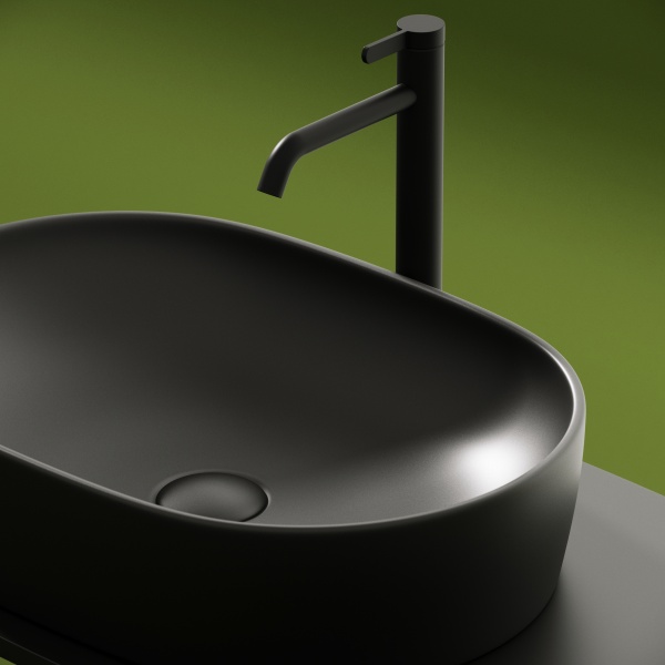 Раковина накладная овальная Ceramica Nova Element CN6047MDH фарфор цвет темно-серый матовый