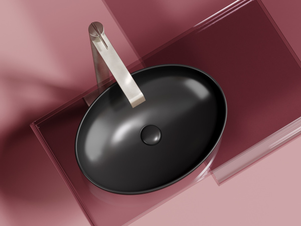 Раковина накладная овальная Ceramica Nova Element CN6056MB фарфор цвет черный матовый