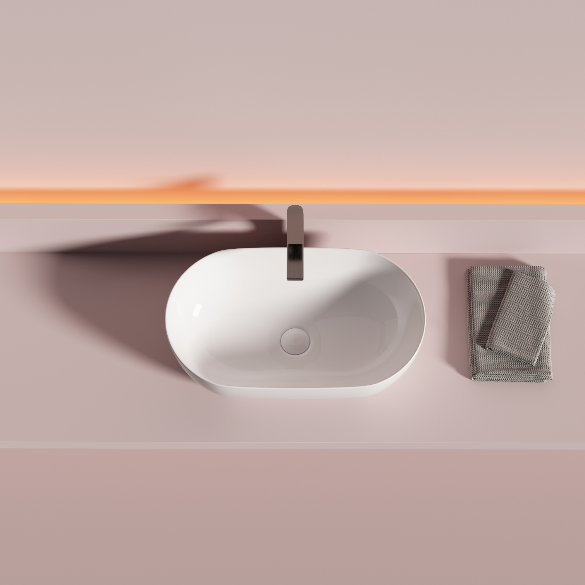 Раковина накладная овальная Ceramica Nova Twist CN12001 фарфор цвет белый
