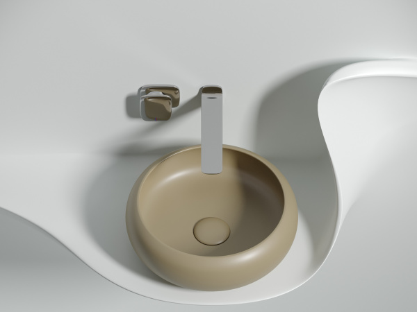 Раковина накладная круглая Ceramica Nova Element CN6050MC фарфор цвет бежевый матовый