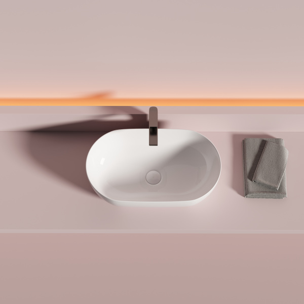 Раковина накладная овальная Ceramica Nova Twist CN12001 фарфор цвет белый