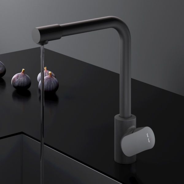 Смеситель для кухни Am.Pm Like F8005722 без подключения к фильтру черный