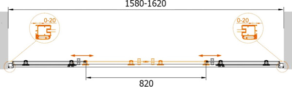 Душевая дверь Cezares Anima ANIMA-W-BF-2-160-C-Cr 160 см стекла прозрачные, профиль хром