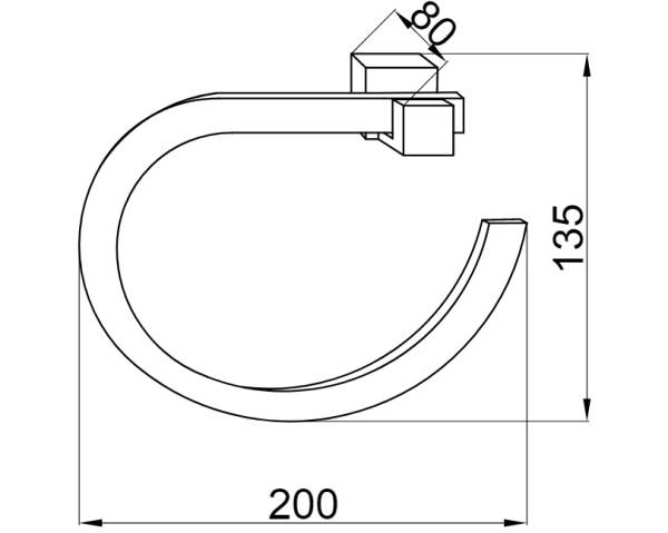 Полотенцедержатель-кольцо Boheme Venturo 10306 настенный Chrome
