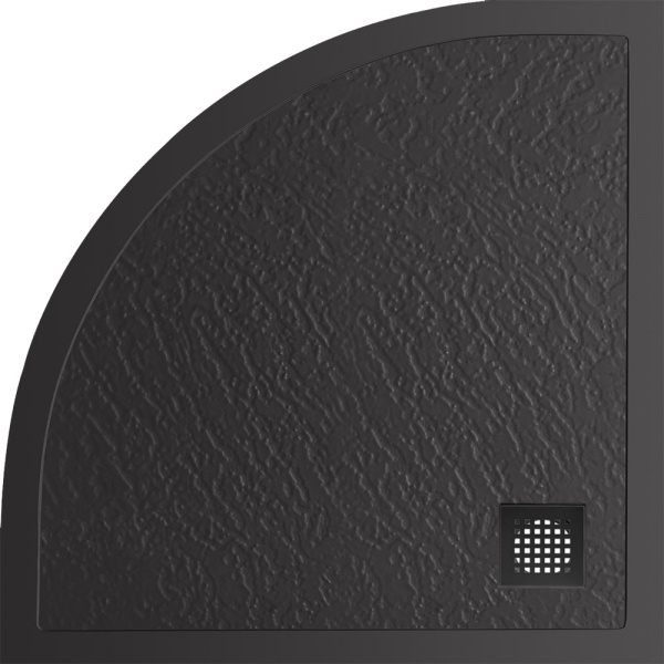 Душевой поддон низкий BelBagno Uno TRAY-MR-UNO-R-90-550-35-NERO-NO четверть круга литьевой мрамор 90x90 черный матовый