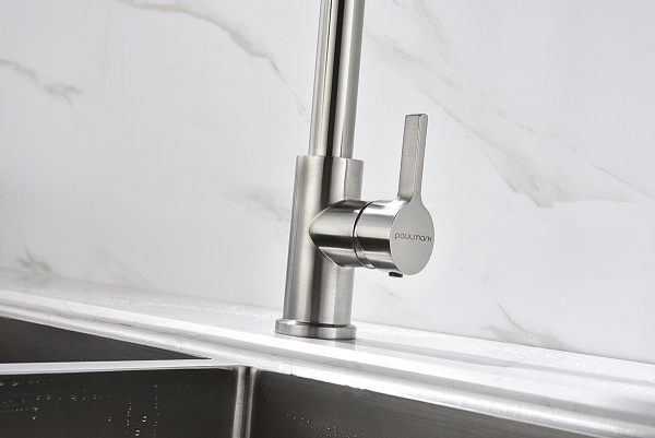 Смеситель для кухни Paulmark Halt Ha214021-Ni без подключения к фильтру никель