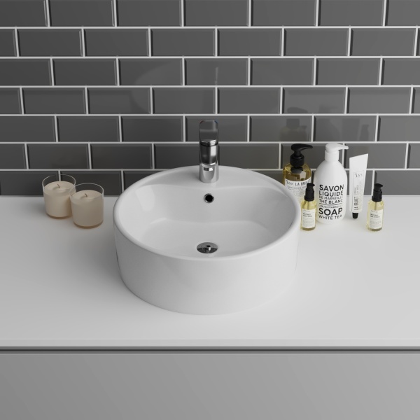 Раковина  круглая Grossman  GR-3012 фаянс цвет белый