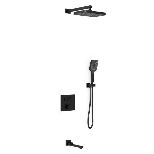 Душевая система со смесителем Vincea  VSFW-4311MB монтаж встраиваемая в стену без термостата матовый черный