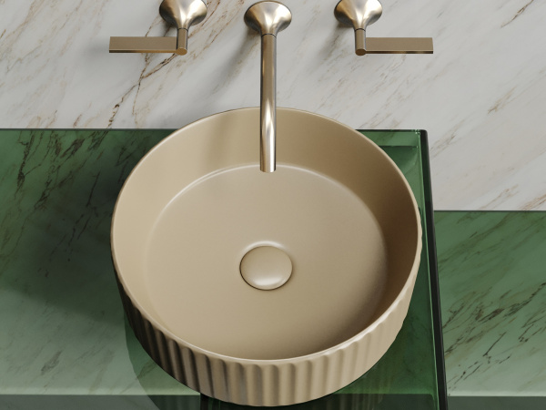 Раковина накладная круглая Ceramica Nova Element CN6057MC фарфор цвет бежевый матовый