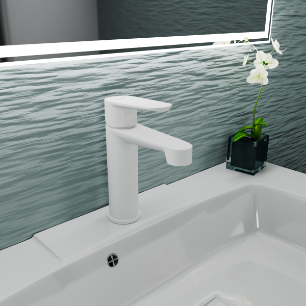 Смеситель для раковины D&amp;K Bayern.München DA1562108 белый матовый