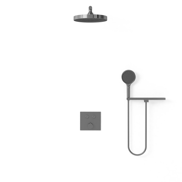 Душевая система со смесителем Vincea Inspire VSFW-4I212RGM монтаж встраиваемая в стену без термостата вороненая сталь