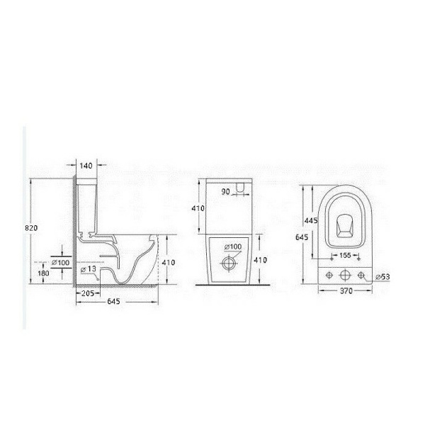 Унитаз напольный Esbano ALAGON-С ESUNALAGCMB Rimless фаянс черный матовый