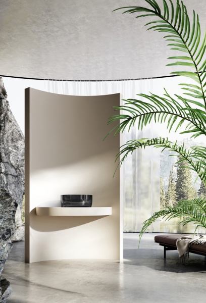 Раковина  круглая Abber Kristall AT2804Onyx полиэфирная смола цвет черный