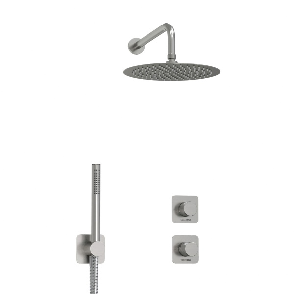 Душевая система со смесителем Wasserkraft Tauber 6400 A6451.296.097.121.275.100.276 монтаж встраиваемая в стену без термостата никель