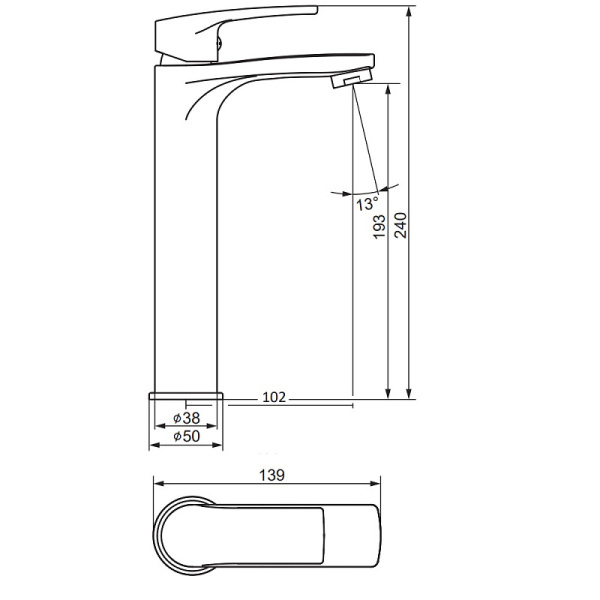 Смеситель для раковины Damixa Eclipse 2.0 480250300 черный матовый