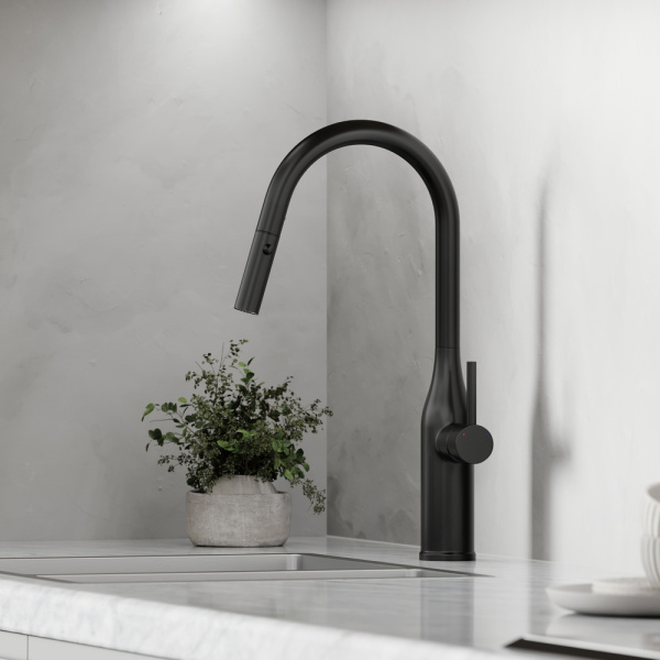 Смеситель для кухни Sancos Grand SC4002MB без подключения к фильтру черный матовый