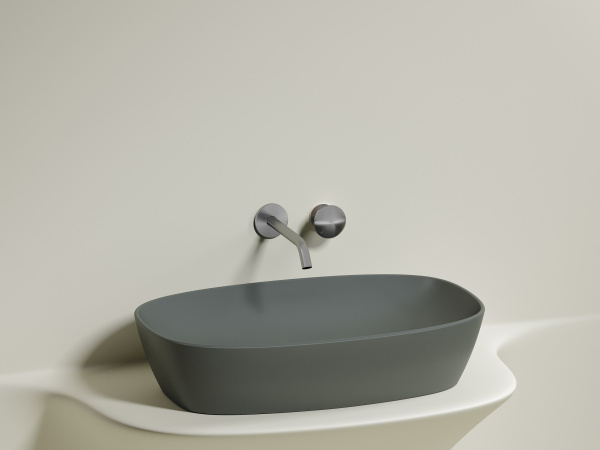 Раковина накладная овальная Ceramica Nova Element CN6049MH фарфор цвет серый матовый