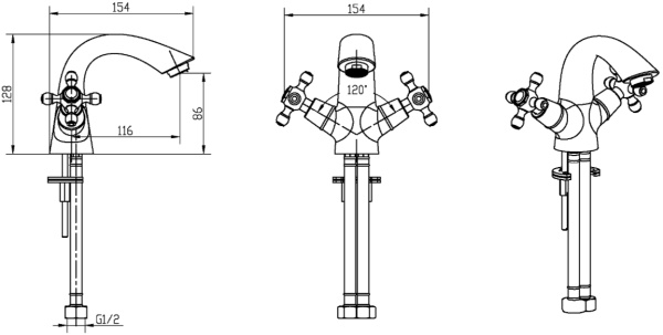 Смеситель для раковины Boheme Satin 291-ST 