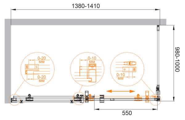 Душевой угол Cezares Stylus M STYLUS-O-M-AH-1-140/100-C-Cr прямоугольный 140x100 стекла прозрачные, профиль хром