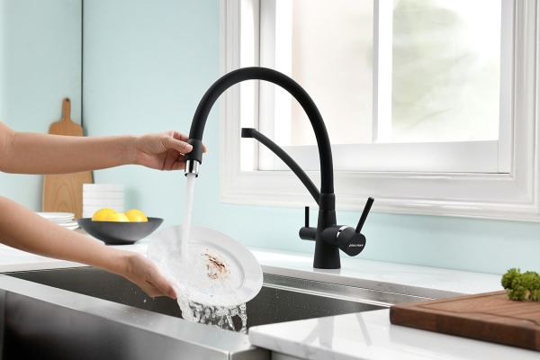 Смеситель для кухни Paulmark Siegen Si213111-AN с подключением к фильтру антрацит