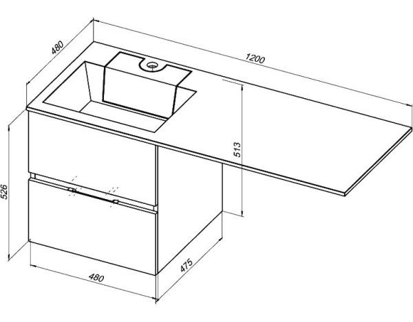 Раковина над стиральной машиной прямоугольная Aquanet Фортуна НФ-00016403 искусственный камень цвет белый