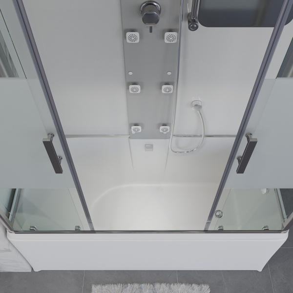 Душевая кабина с крышей Niagara Ultra NG-3150-01 прямоугольная  150x70 стекла прозрачные с узором, профиль хром
