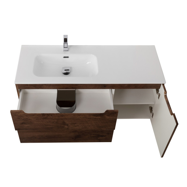 Тумба под раковину подвесная BelBagno Etna ETNA-1200-2C-1A-SO-RW-L 120 см  2 ящика + 1 дверца цвет Rovere Moro 