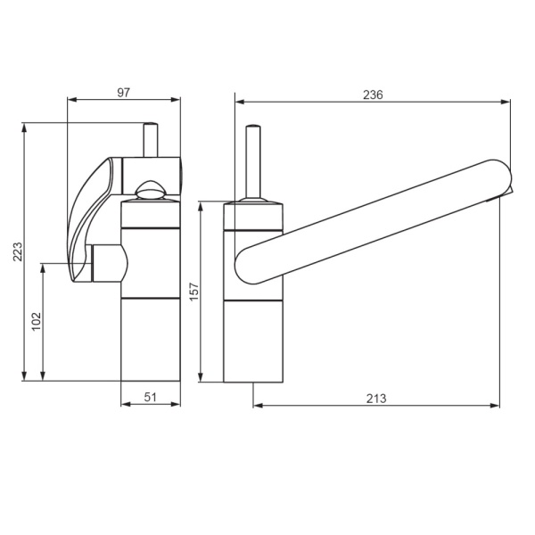 Смеситель для раковины Damixa Arc 290217264 никель