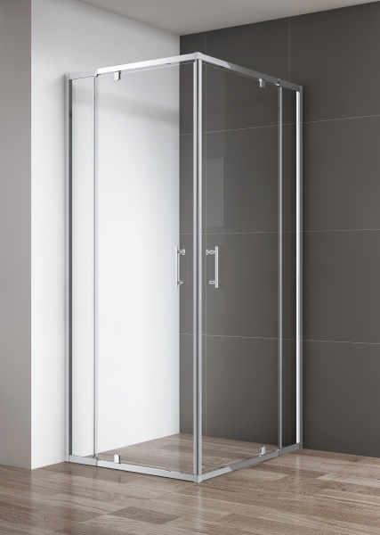 Душевой угол Cezares Variante VARIANTE-A/AH-2-80/90-C-Cr квадратная   стекла прозрачные, профиль хром