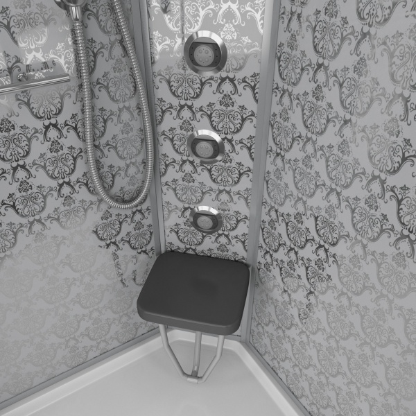 Душевая кабина с крышей Niagara Luxe 7715W четверть круга   стекла , профиль хром