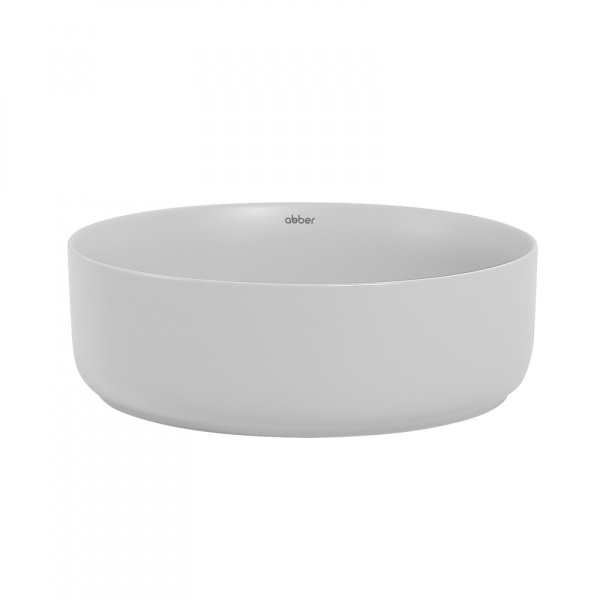 Раковина накладная круглая Abber Bequem AC2108MLG фаянс цвет светло-серый матовый