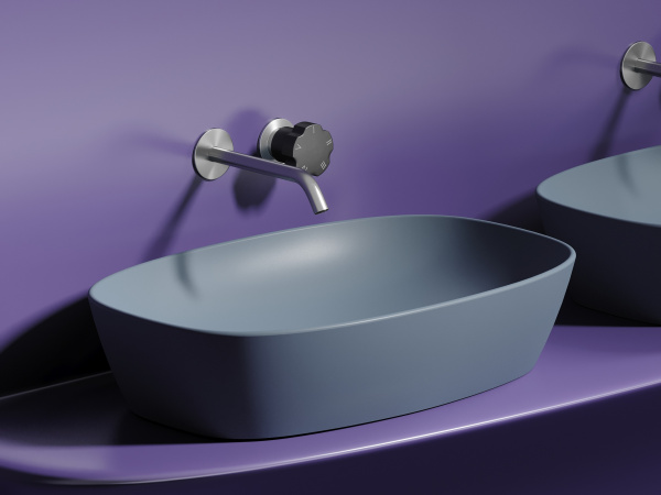 Раковина накладная овальная Ceramica Nova Element CN6049MHL фарфор цвет серо-голубой матовый